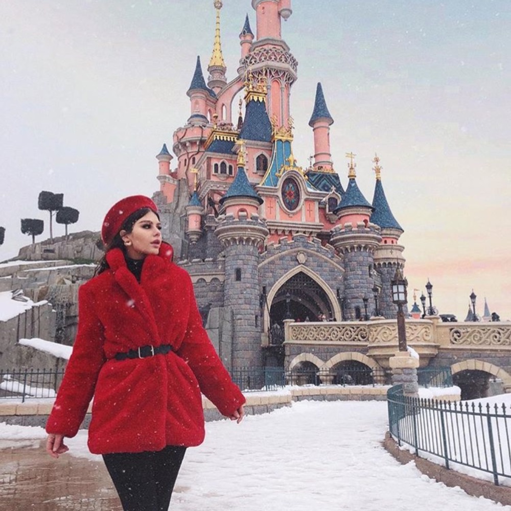 Red Faux Fur Trendy Coat